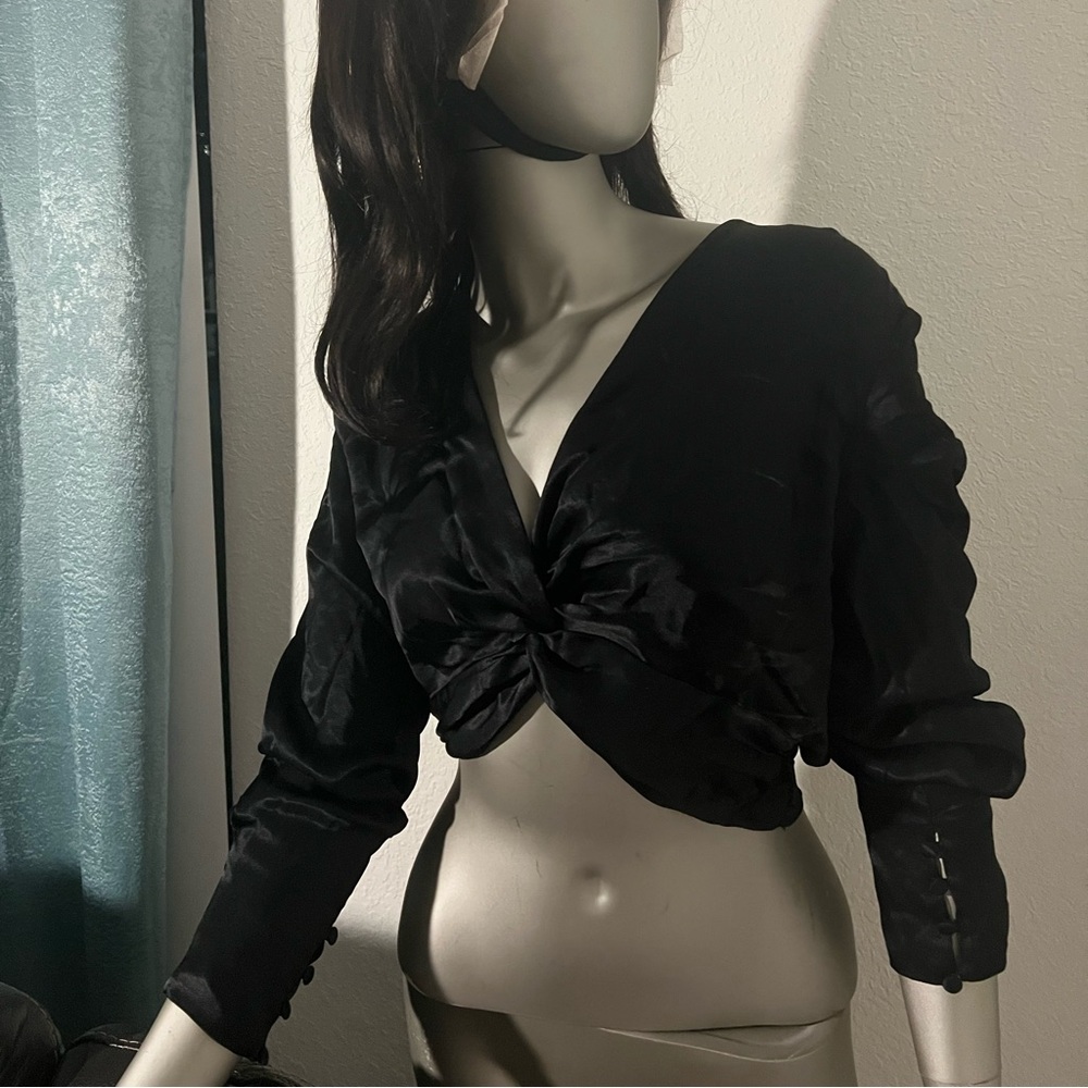 Zara black crop top